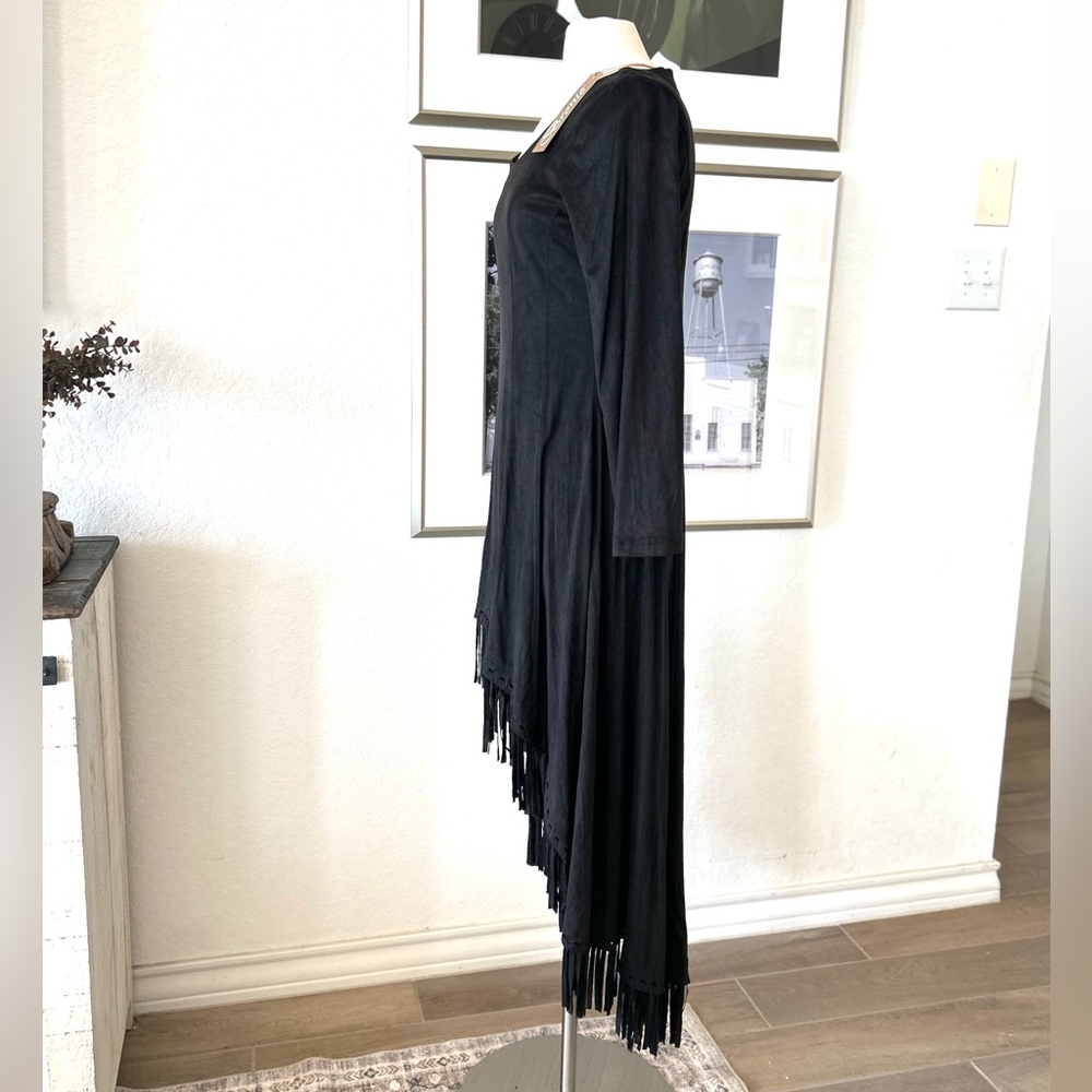 NWT Brontë High Low Suede Look Fringe Dress Western Boho Sz S - Picture 5 of 11